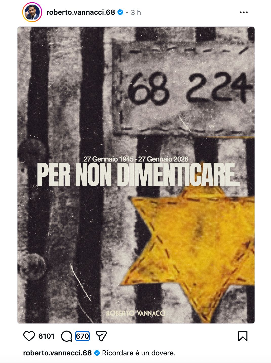 Giorno della Memoria 2026, Vannacci attaccato dai suoi follower per ricordo Shoah: “Ci hai deluso”