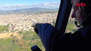 Niscemi, la ricognizione del capo della Protezione Civile Ciciliano sulla frana