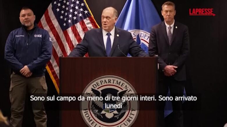 Homan: "Resto a Minneapolis finché problema non sarà risolto"