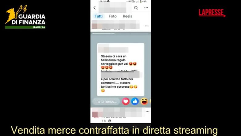 Ragusa, vendita di articoli contraffatti su Facebook: il sequestro è in diretta streaming