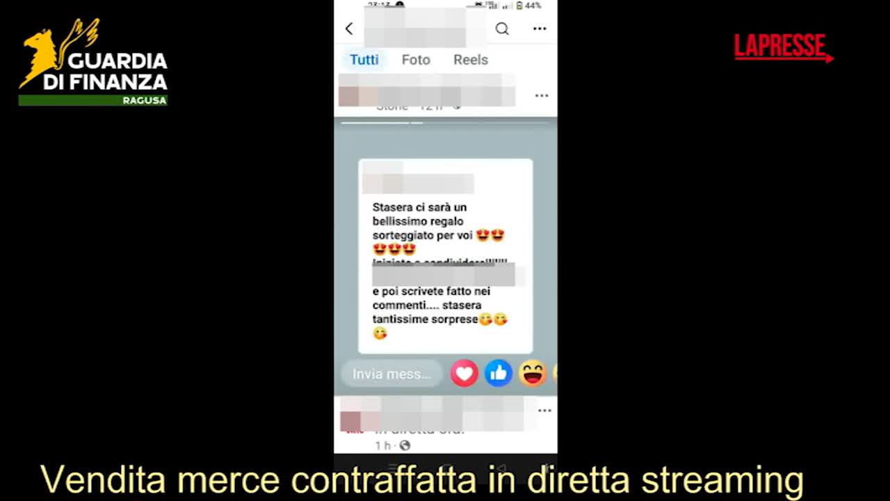 Ragusa, vendita di articoli contraffatti su Facebook: il sequestro è in diretta streaming