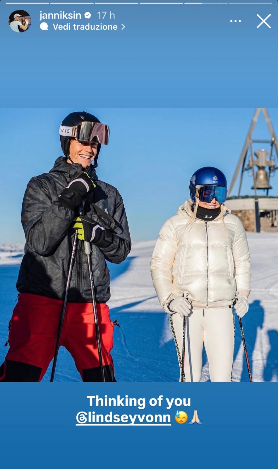 Sinner invia messaggio a Lindsey Vonn: “Sto pensando a te” Sinner invia messaggio a Lindsey Vonn: “Sto pensando a te”
