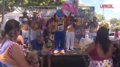 Brasile, al Carnevale di Rio de Janeiro ballano in maschera anche i cani