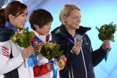 Sochi 2014 Olimpiadi Invernali Short Track 500mt donne Arianna Fontana, medaglia d'argento. Foto Gian Mattia D'Alberto - LaPresse