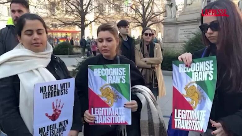 Milano, presidio per l’Iran al grido di “Viva lo scià!”
