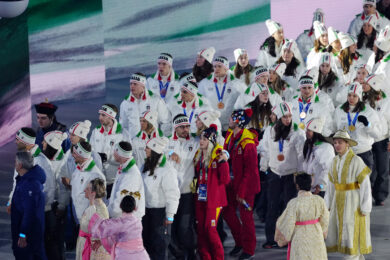 La cerimonia di chiusura delle Olimpiadi invernali di Milano-Cortina 2026 all'Arena di Verona (Foto Claudio Furlan/LaPresse)