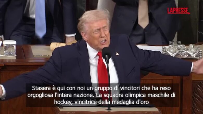 Stato dell'Unione, Trump celebra la squadra maschile di hockey campione olimpica