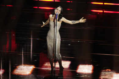 Levante si esibisce durante la 76ª edizione del Festival della Canzone Italiana di Sanremo al Teatro Ariston (Foto di Marco Alpozzi/LaPresse)