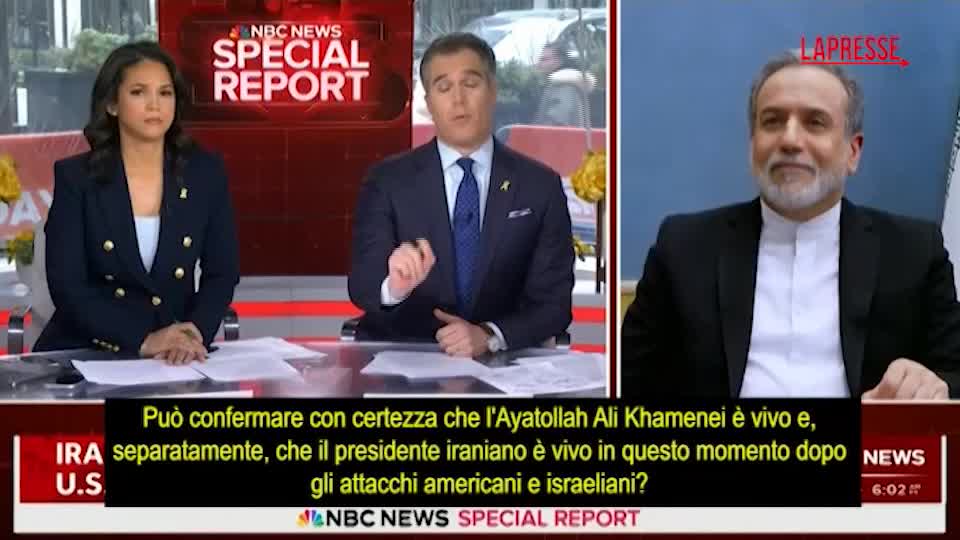Iran, Araghchi: "Per quanto ne so Khamenei è vivo" Iran, Araghchi: "Per quanto ne so Khamenei è vivo"