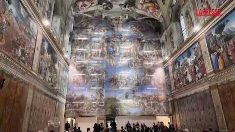 Vaticano, manutenzione straordinaria per il Giudizio Universale: le immagini del cantiere