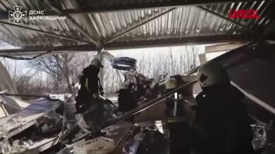 Ucraina, le macerie a Kharkiv dopo l'attacco russo