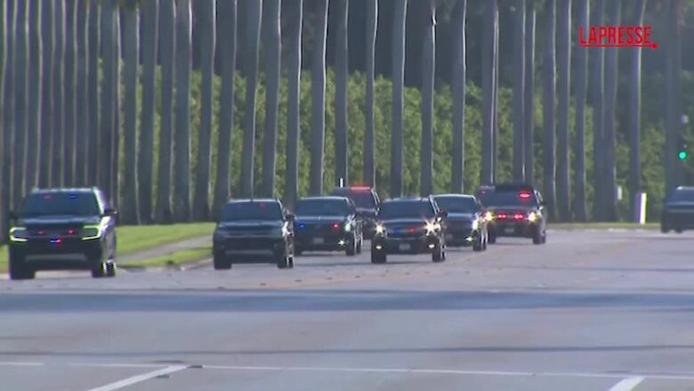 Usa, il gigantesco convoglio di Trump arriva al suo golf club di West Palm Beach