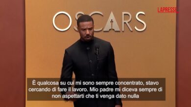 Oscar 2026, Michael B. Jordan miglior attore: “Sogna in grande. Sii gentile”