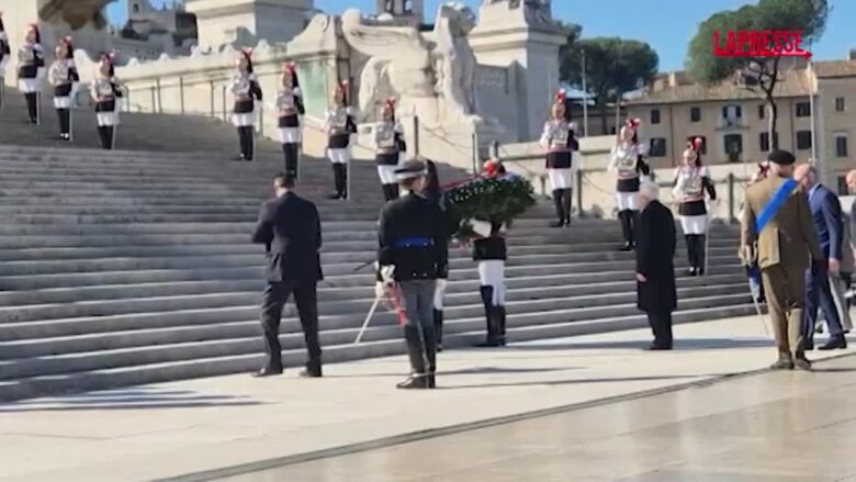 Unità d'Italia, l'arrivo di Mattarella e Meloni all'Altare della Patria