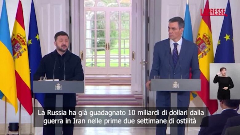 Iran, Zelensky: "La Russia ha guadagnato 10 miliardi nei primi 10 giorni di guerra"