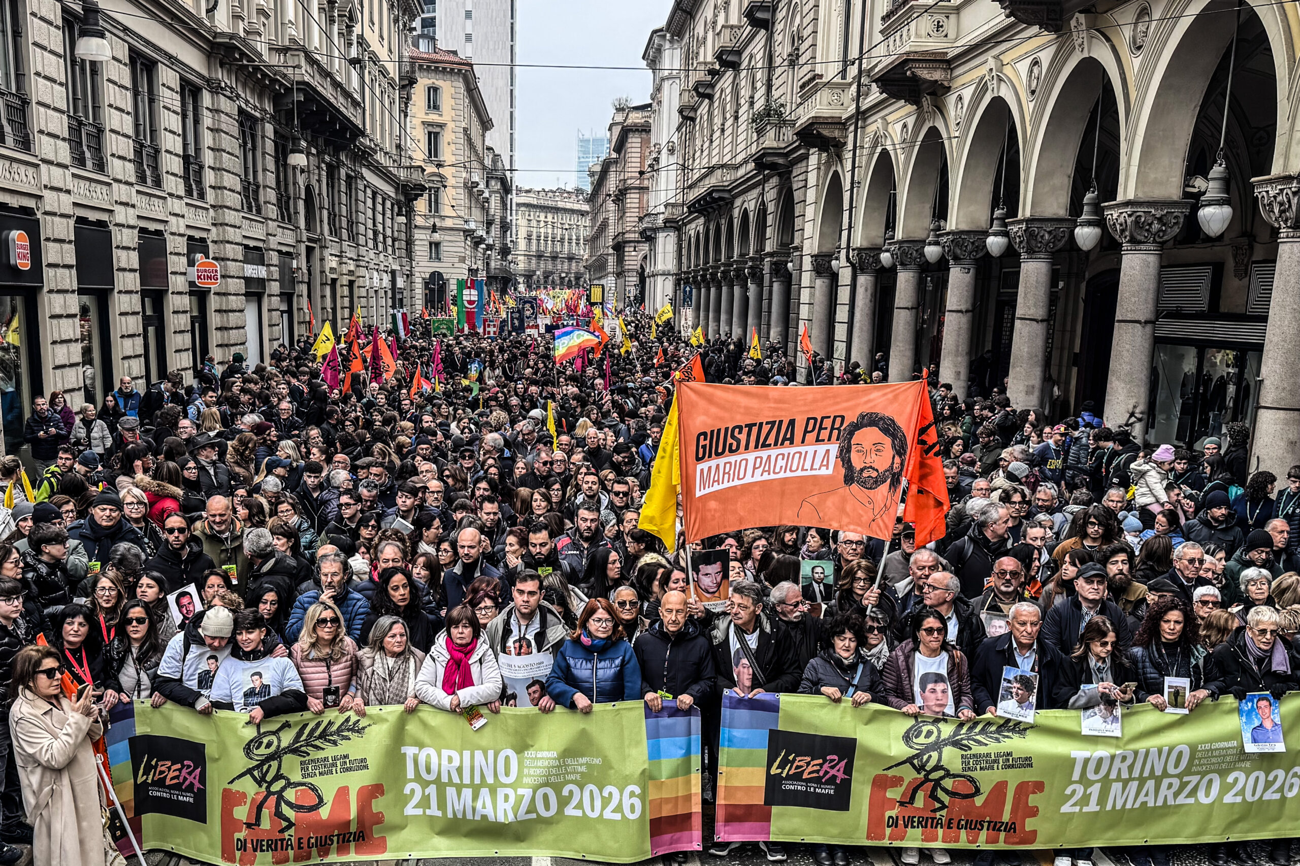 Mafia, oltre 50mila persone al corteo di Libera a Torino per la Giornata della Memoria