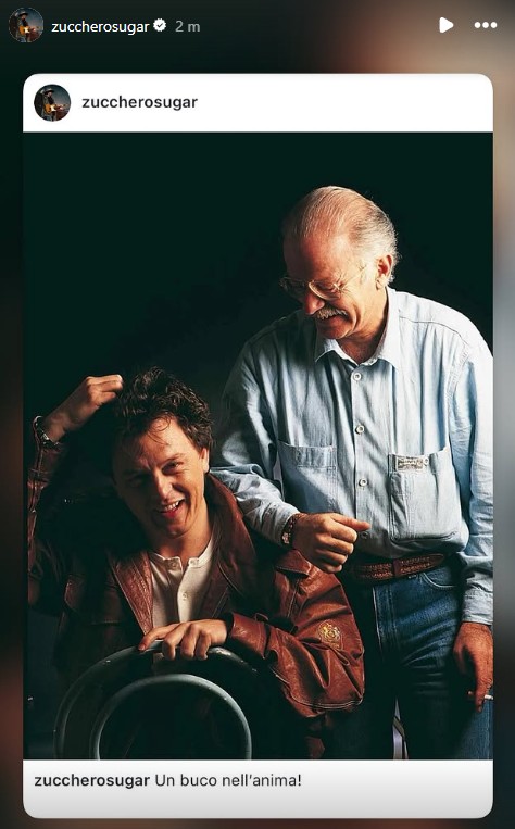 La foto che Zucchero ha usato sui social per dare il suo addio a Gino Paoli. (Foto: Instagram, Zucchero Fornaciari)