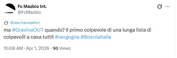 Galleria foto 'Italia fuori dai Mondiali 2026, le reazioni social dopo il ko in Bosnia' - foto 9