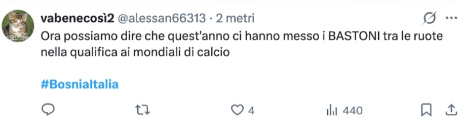 Galleria foto 'Italia fuori dai Mondiali 2026, le reazioni social dopo il ko in Bosnia' - foto 5