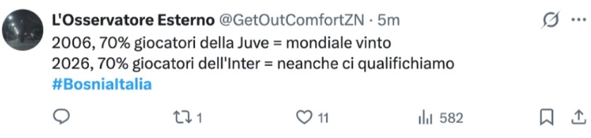 Galleria foto 'Italia fuori dai Mondiali 2026, le reazioni social dopo il ko in Bosnia' - foto 4