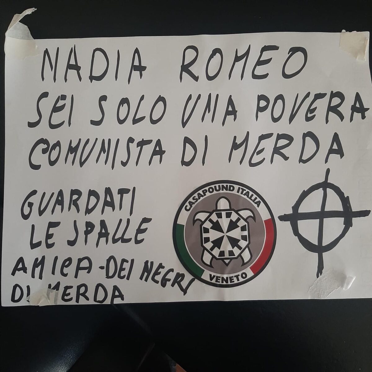 Casapound, minacce a Nadia Romeo del Pd: insulti razzisti e croce celtica
