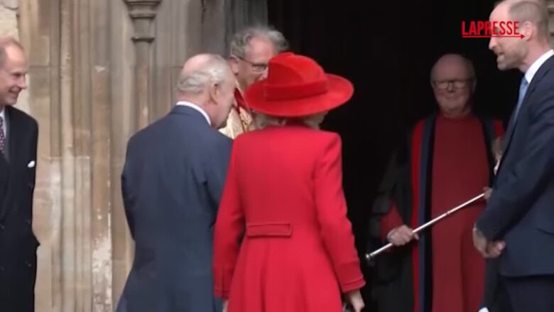 Re Carlo III e la regina Camilla alla messa di Pasqua a Windsor