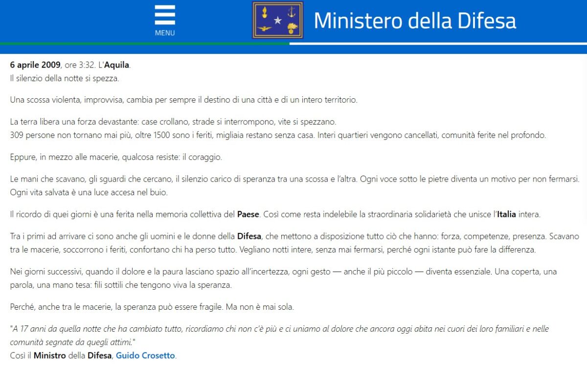 L’Aquila, la commemorazione a 17 anni dal sisma