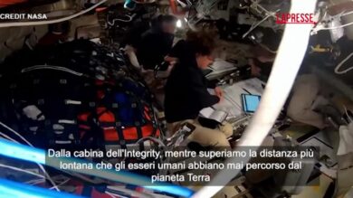 Artemis II, battuto il record di distanza dalla Terra dell'Apollo 13: il video dell'equipaggio