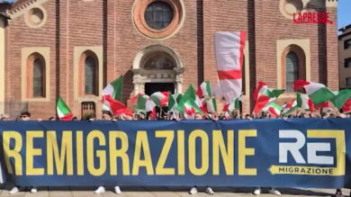 Milano, il Comitato per la Remigrazione in presidio davanti al Cenacolo