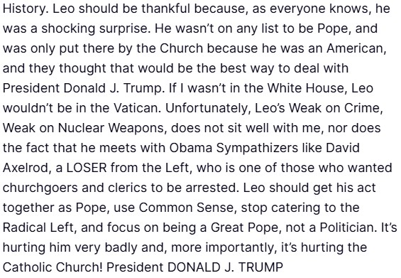 Trump contro Papa Leone: “Debole su criminalità e terribile in politica estera”. Le opposizioni: “Meloni condanni”