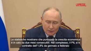 Russia, Putin lancia l’allarme: “Pil in calo dell’1,8% da 2 mesi consecutivi”