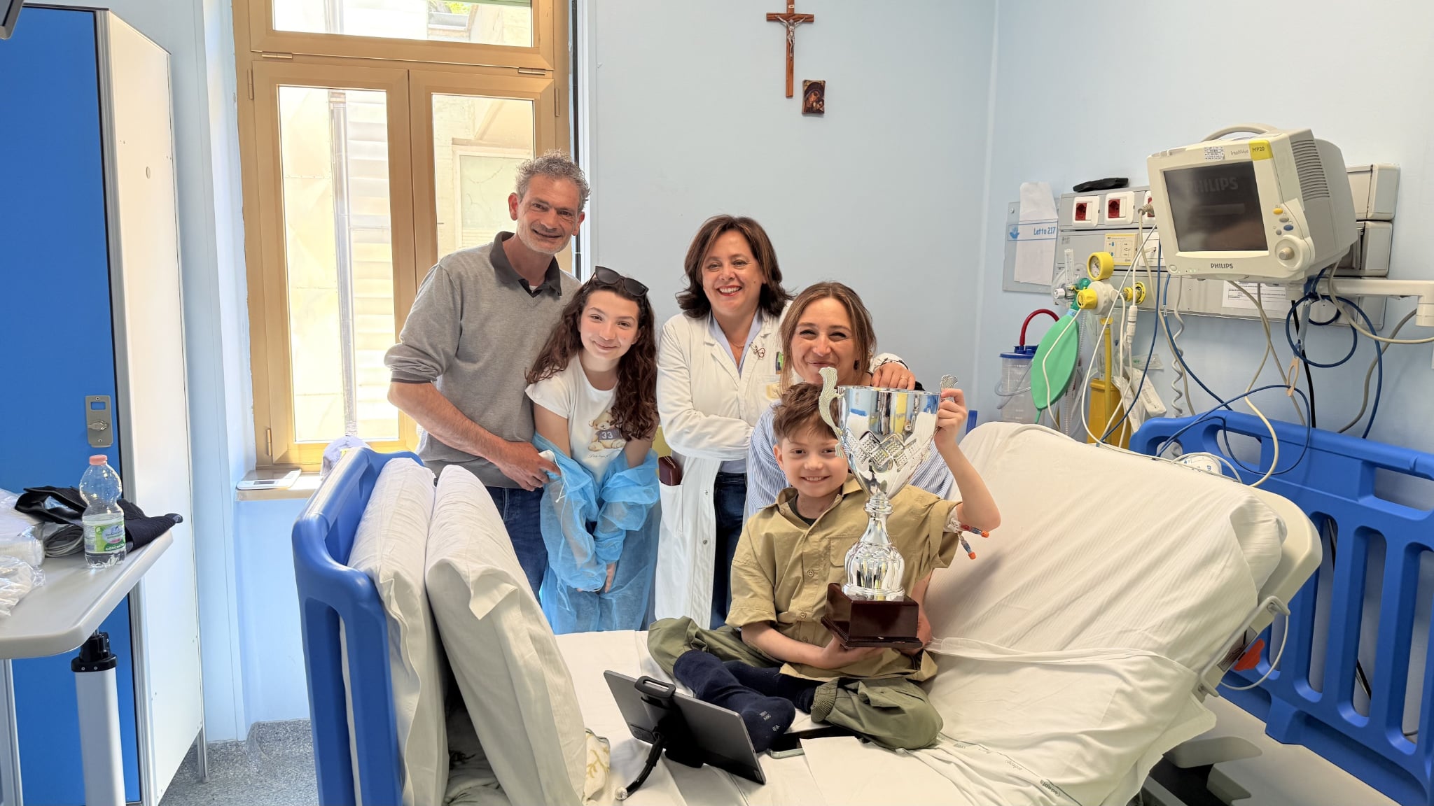 Dopo il trapianto di cuore a Natale Pietro torna a casa, festa al Bambino Gesù