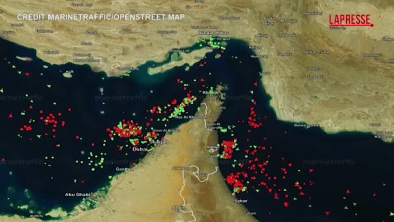 Il passaggio delle navi nello Stretto di Hormuz: il video timelapse