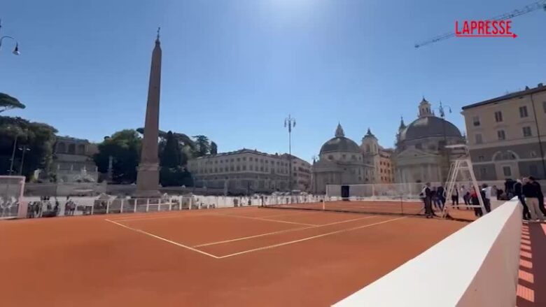 Internazionali Roma 2026, allestito campo regolamentare in piazza del Popolo