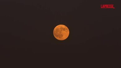Un'eclissi lunare totale oscura la notte in Medio Oriente