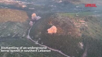 Libano, l'Idf diffonde immagini della distruzione di un tunnel sotterraneo