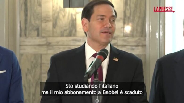 Marco Rubio a Roma: "Sto studiando l'italiano ma il mio abbonamento a Babbel è scaduto"