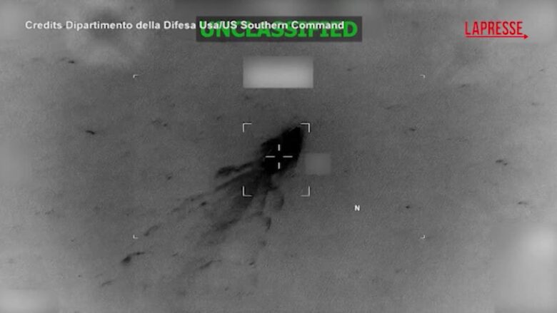Stati Uniti, rilasciato il video di un attacco contro una nave sospettata di traffico di droga