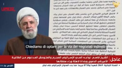 Libano, il leader di Hezbollah: "Stop ai colloqui diretti con Israele"