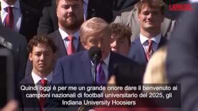 Trump celebra gli Indiana Hoosiers, campioni nazionali di football universitario