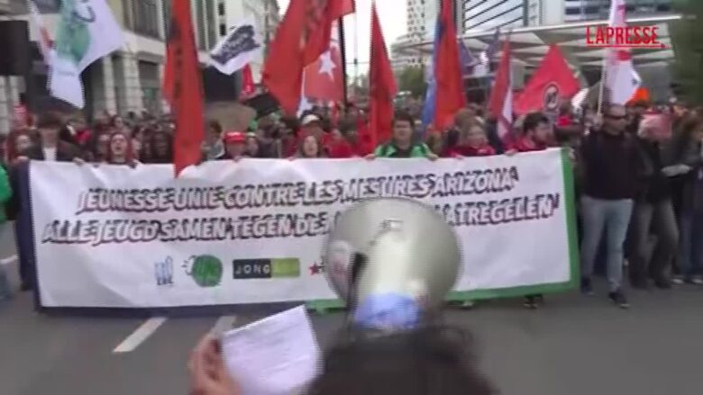 A Bruxelles lo sciopero nazionale contro le riforme fiscali del governo