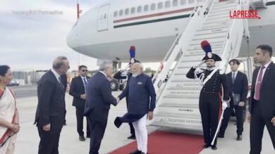 Modi arriva a Roma, ad accoglierlo c'è Tajani