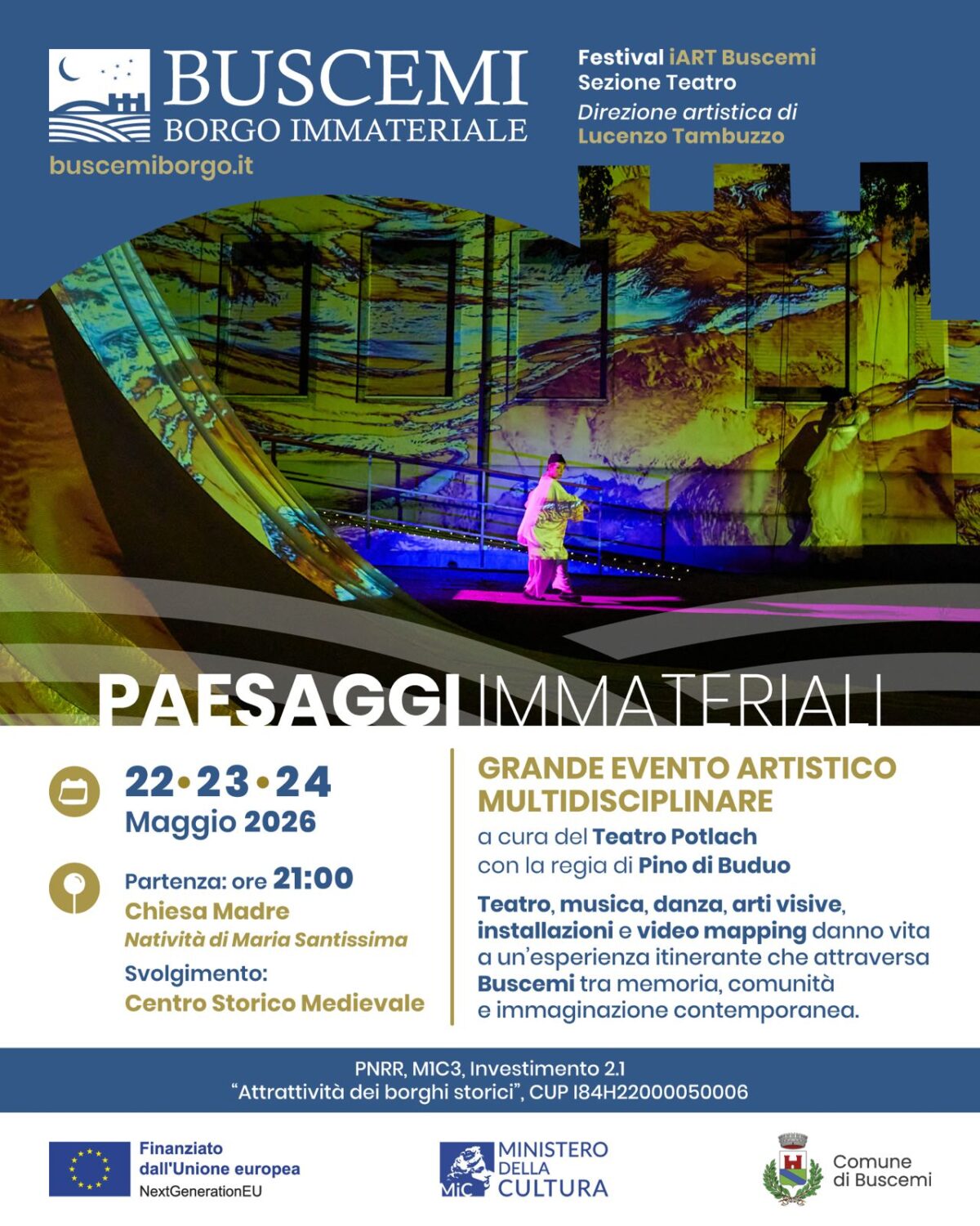 Buscemi, dal 22 al 24 maggio torna il festival “Paesaggi immateriali” con il Teatro Potlach