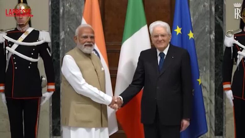 Roma, Mattarella riceve Modi al Quirinale: "La sua presenza in Italia è un onore per la nostra Repubblica"