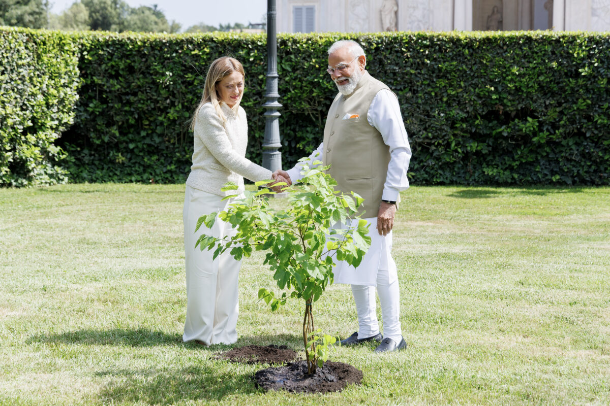 Italia-India, Meloni e Modi piantano un gelso a Villa Pamphilj: le foto della cerimonia Italia-India, Meloni e Modi piantano un gelso a Villa Pamphilj: le foto della cerimonia
