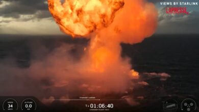SpaceX, l’ammaraggio nell’Oceano Indiano e l’improvvisa esplosione