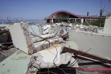 Macerie dello Sporting Beach , storico stabilimento vicino alla Rotonda - Martedì 26 Maggio 2026 - (foto di Cecilia Fabiano/ LaPresse)