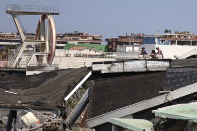 Il Kursaal la cui piscina venne progettato dall'architetto Attilio Lapadula e da Pier Luigi Nervi negli anni 50 abbandonato e danneggiato - Martedì 26 Maggio 2026 - (foto di Cecilia Fabiano/ LaPresse)
