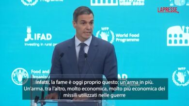 Gaza, Sanchez alla FAO: "La fame usata come arma è una violazione del diritto"