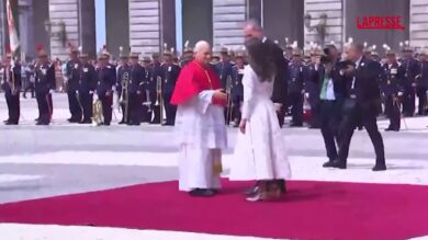 Papa Leone al Palazzo Reale di Madrid